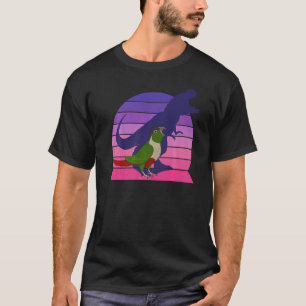 Retro Parrot I Tyrannosaurus Rex I Screening Green T-shirt