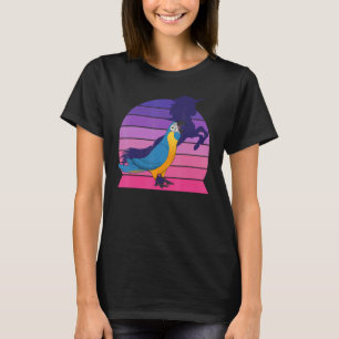 Retro Parrot I Unicorn I Blue throing Macaw T-shirt