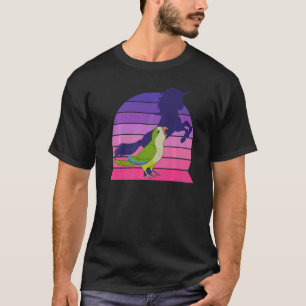 Retro Parrot I Unicorn I die een groene Quaker 1 s T-shirt