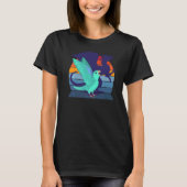 Retro Parrot I Winged Dragon I die Turquoise schil T-shirt (Voorkant)