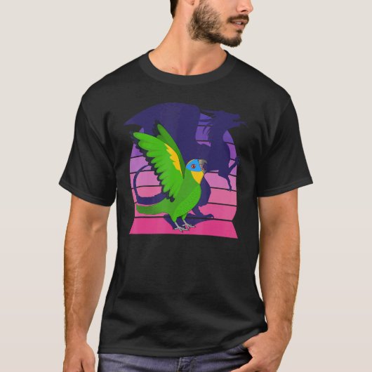 Retro Parrot I Winged Dragon I Oranje winged Amazo T-shirt (Voorkant)