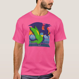 Retro Parrot I Winged Dragon I Oranje winged Amazo T-shirt