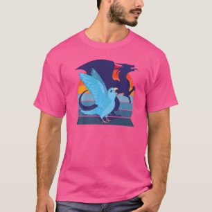 Retro Parrot I Winged Dragon I Screaming Blue Parr T-shirt