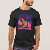 Retro Parrot I Winged Dragon I Screaming Red Belli T-shirt (Voorkant)
