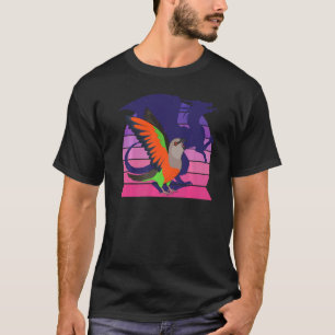 Retro Parrot I Winged Dragon I Screaming Red Belli T-shirt