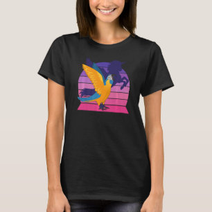 Retro Parrot I Winged Unicorn I Blue thromboe T-shirt