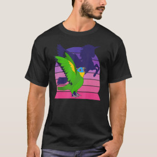 Retro Parrot I Winged Unicorn I Oranje winged Amaz T-shirt