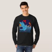 Retro Parrot I Winged Unicorn I Screaming Blue Par T-shirt (Voorkant volledig)