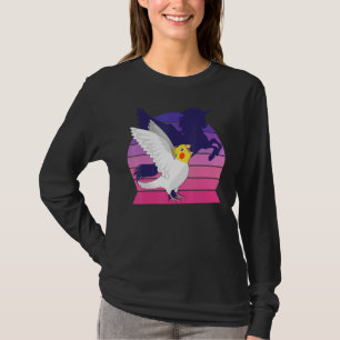 Retro Parrot I Winged Unicorn I Screaming Lutino C T-shirt