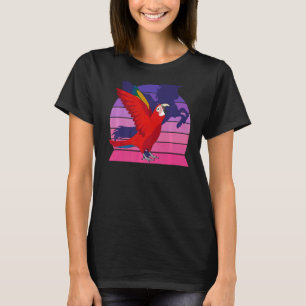Retro Parrot I Wingeing Unicorn I Scarlet Macaw T-shirt
