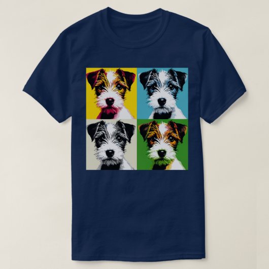 Retro Parson Russell Terrier Art Schattigee Puppy  T-shirt (Design voorkant)