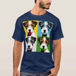 Retro Parson Russell Terrier Art Schattigee Puppy  T-shirt