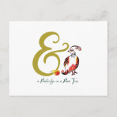 Retro Partridge in een peer-boom met de hand-geïll Briefkaart (Voorkant)