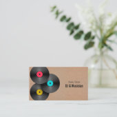 Retro Party Deejay DJ Vinylplaat QR-code Visitekaartje (Staand voorkant)