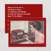 Retro Party die terugdraaien Tijd & de Uitnodiging (Voorkant / Achterkant)