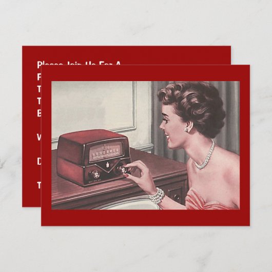 Retro Party die terugdraaien Tijd & de Uitnodiging (Voorkant / Achterkant)