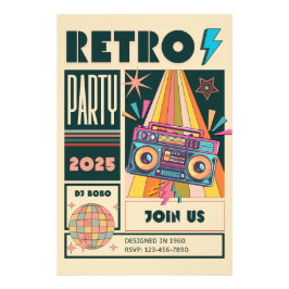 RETRO PARTY FOTO AFDRUK