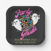 Retro Party Ghouls Halloween Ghosts Papieren Bordje (Voorkant)
