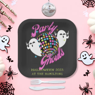 Retro Party Ghouls Halloween Ghosts Papieren Bordje