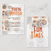 Retro Party nodigt kaart uit (Voorkant / Achterkant)