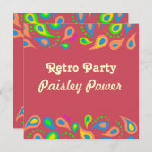 retro party - paisley patroon kaart (Voorkant / Achterkant)