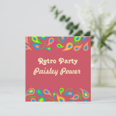 retro party - paisley patroon kaart (Staand voorkant)