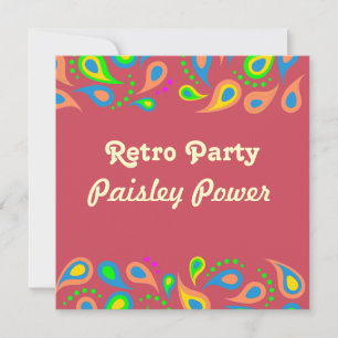 retro party - paisley patroon kaart