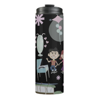 Retro Party Pattern Fifties Kinder Cute Cartoon Thermosbeker