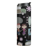 Retro Party Pattern Fifties Kinder Cute Cartoon Thermosbeker (Gedraaid links)