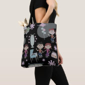 Retro Party Pattern Fifties Kinder Cute Cartoon Tote Bag (Dichtbij)