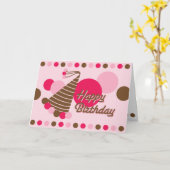 Retro Party Pet - Verjaardag Kaart (Gele Bloem)