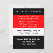 Retro Party Red Black White Bingo Invitations Kaart (Achterkant)