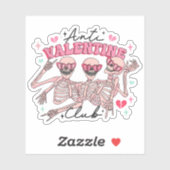 Retro Party Skelet Anti-Valentijn Club Vinyl Sticker (Vel)