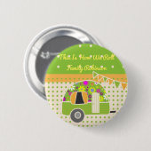 Retro Party Spullen voor in de Caravan Groen/Oranj Ronde Button 5,7 Cm (Voorkant /achterkant)