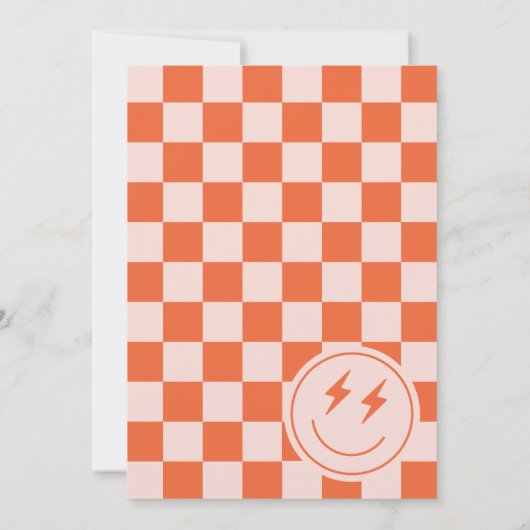 Retro Party Tijd Eerste Verjaardag Uitnodiging (Achterkant)