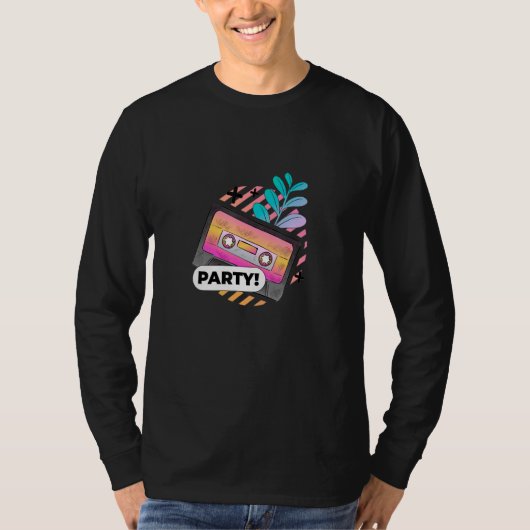 Retro party    vintage cassette hoodie print   t-shirt (Voorkant)