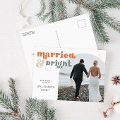 Retro Pas getrouwd Arch Foto Getrouwd & Bright Feestdagenkaart