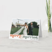 Retro Pas getrouwd Foto Kerst Feestdagen Kaart (Voorkant)