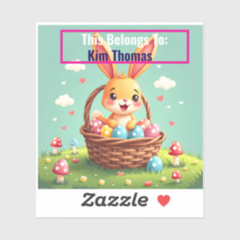 Retro Pasen Bunny Basket Bliss Sticker