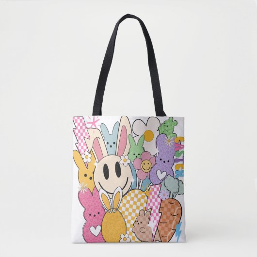 Retro Pasen Collage Tote Bag (Voorkant)