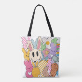 Retro Pasen Collage Tote Bag (Achterkant)