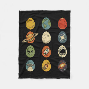 Retro Pasen Ei Universum Ruimte Planeten Melkweg Fleece Deken