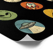 Retro Pasen Ei Universum Ruimte Planeten Melkweg Poster (Hoek)