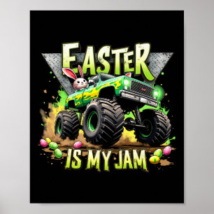 Retro Pasen Is Mijn Jam Monstertruck Offroad Pret Poster