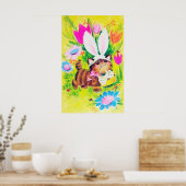 retro Pasen kattendecor poster (Keuken)