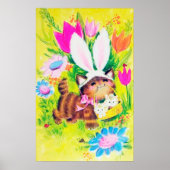 retro Pasen kattendecor poster (Voorkant)