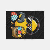 Retro Pasen Kip Gamen Grappig Pasen Fleece Deken (Voorkant (Horizontaal))