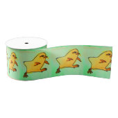 Retro Pasen kunst schattig Pasen geel kuikens Grosgrain Lint (Spoel)