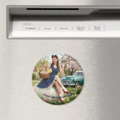 Retro Pasen Pin-Up Magneet | Zoete Lente (Insitu (Vaatwasser))