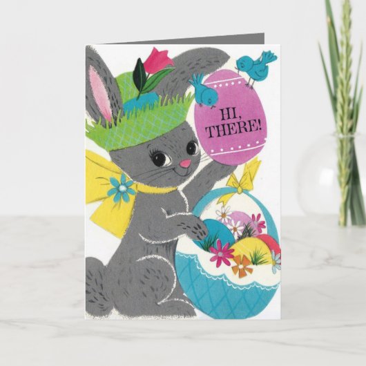 Retro  Pasen voegt sentiment toe Feestdagen Kaart (Voorkant)